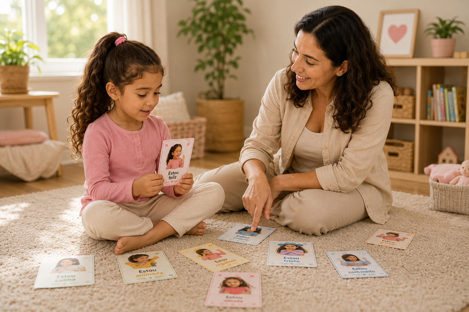 Coleção completa de Cards de Emoções Infantis para meninas
