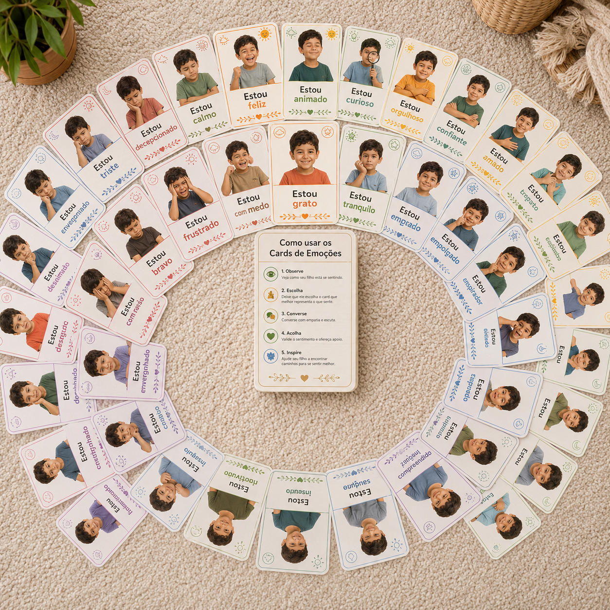 Coleção completa dos Cards de Emoções